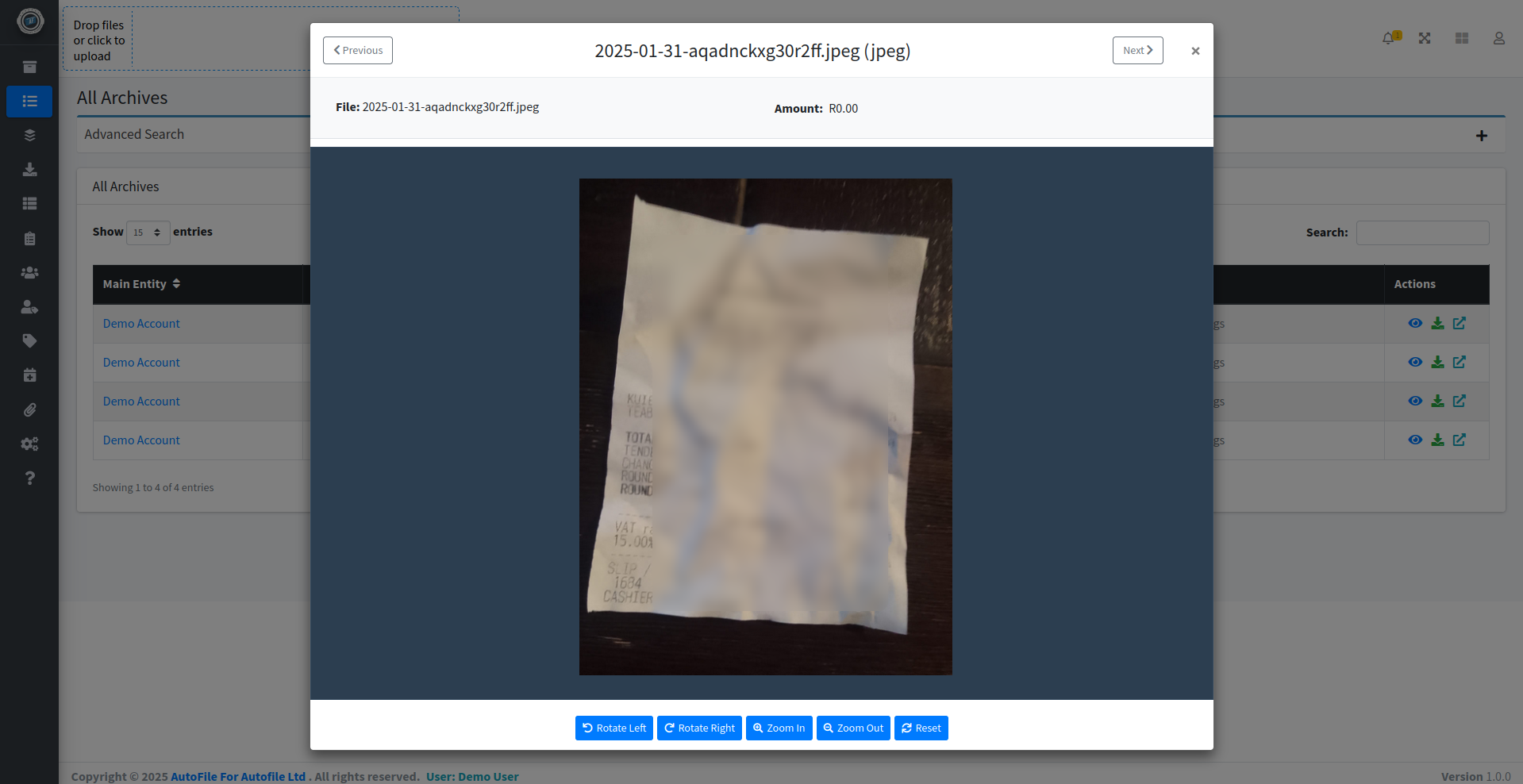 View archived file
